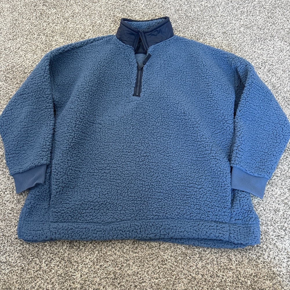 Aerie Navy Zip-Up Sweater